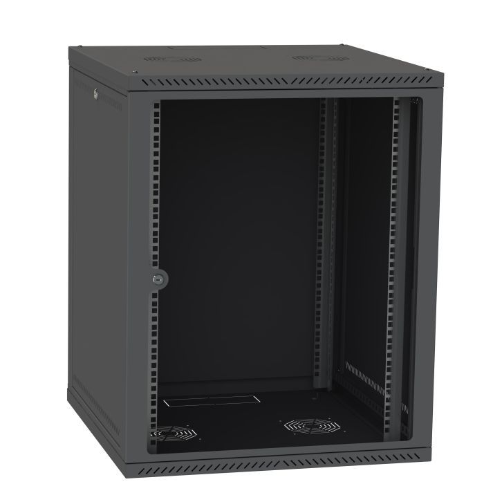 Шафа настінна Ipcom 15U 19" 600x600 (СН-15U-060х060-ДС-9005)