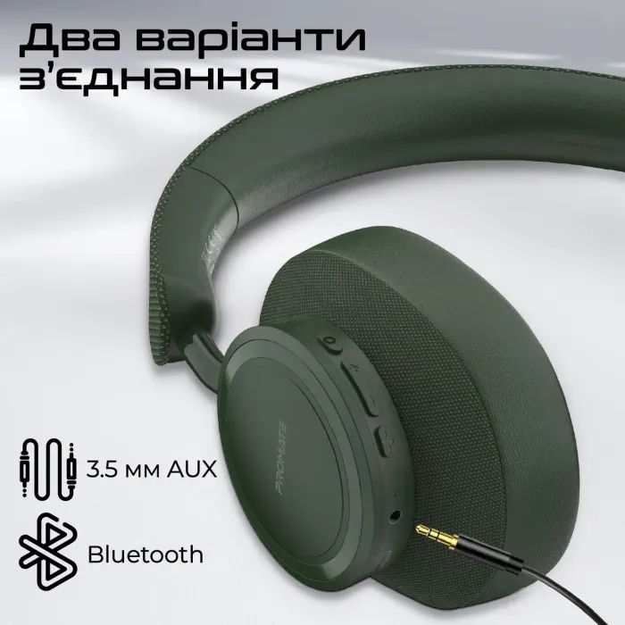 Навушники Promate Takt Midnight Green (takt.midnightgreen) зображення 7