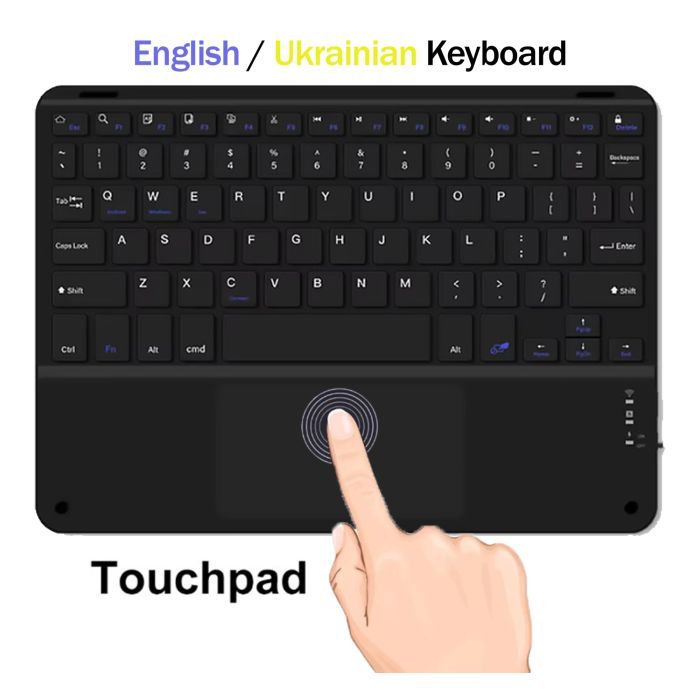 Клавиатура BeCover with TouchPad Bluetooth UA Black (713403)