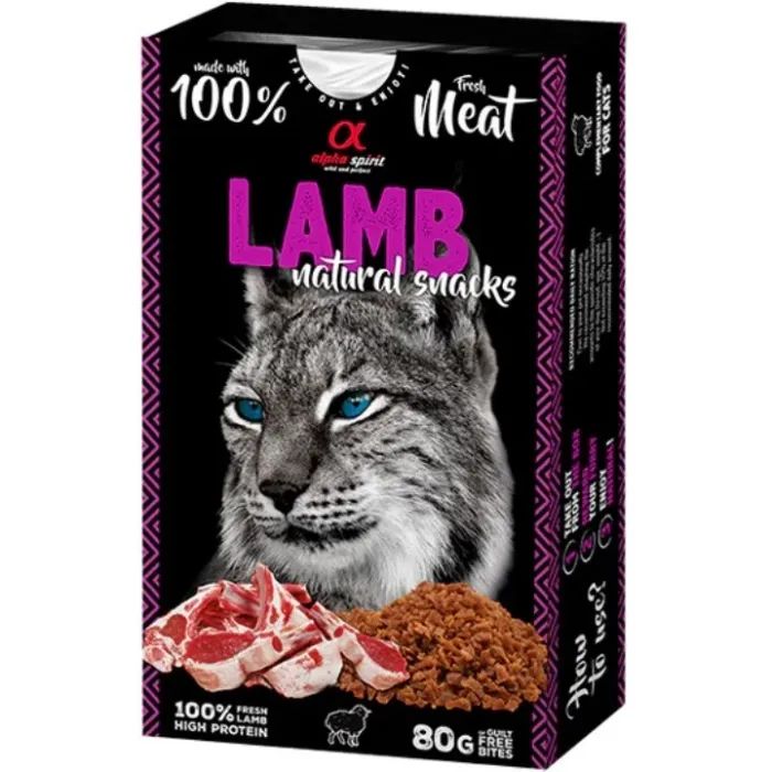 Лакомство для котов Alpha Spirit Cat Lamb Natural Snacks с ягненком 80 г (8436586311780)
