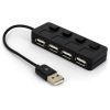 Концентратор Voltronic USB 2.0 to 4xUSB with LED buttons black (YT-H4L-B)