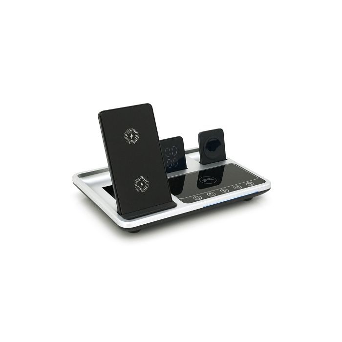 Зарядное устройство Voltronic 4-in-1 Wireless Charging Station Smartphone + Watch + Earbuds black silver (BZ/R-11) изображение 5