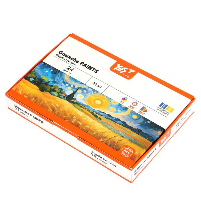 Гуашевые краски Yes Orange Line 6 кольорів по 20 мл (230430)