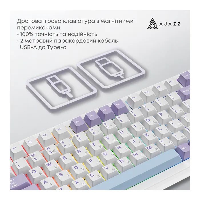 Клавиатура Ajazz AK820 MAX Magnetic Switch RGB USB Black (AK820MAX-WM-BGY) изображение 5