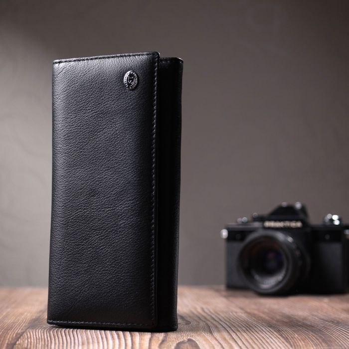 Гаманець ST Leather З кишенею для монет з натуральної шкіри Чорний (22691) зображення 10