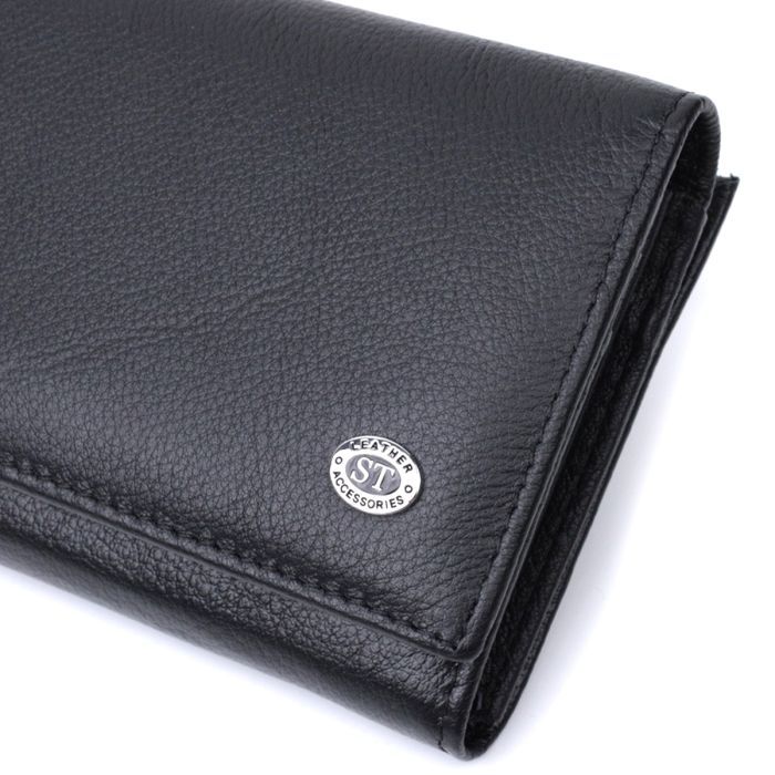 Гаманець ST Leather З кишенею для монет з натуральної шкіри Чорний (22691) зображення 5