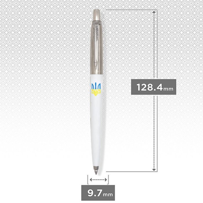 Ручка шариковая Parker JOTTER 17 Originals UKRAINE White CT BP Трезубец синий желтый (15032_T0017u) изображение 2