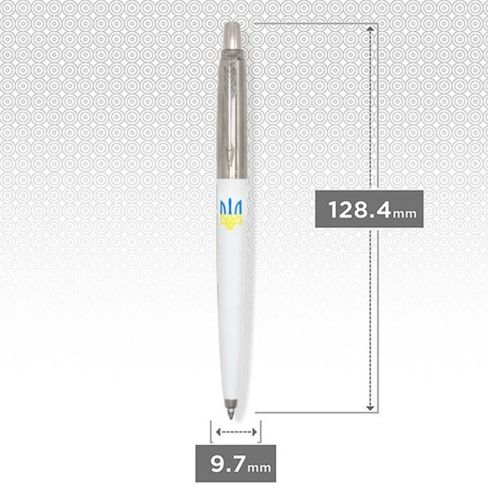 Ручка шариковая Parker JOTTER 17 Originals UKRAINE White CT BP Трезубец синий желтый (15032_T0017u) изображение 2