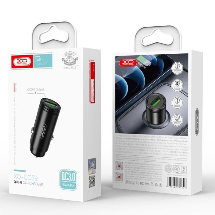 Зарядное устройство XO USB QC3.0 black (CC39-BK) изображение 8
