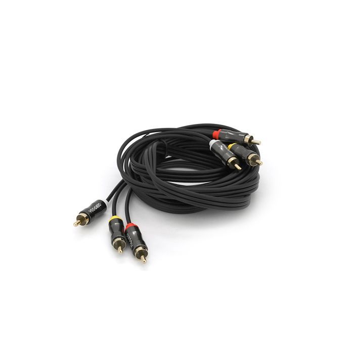 Кабель мультимедийный 3xRCA M to 3xRCA M 1.5m black VEGGIEG (YT-AV301) изображение 3
