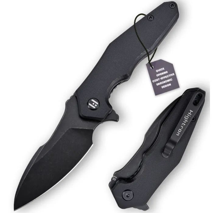 Нож Hightron Mini Ventura, D2, G10, зелений, сталевий stonewash клинок (HK05GRNS)