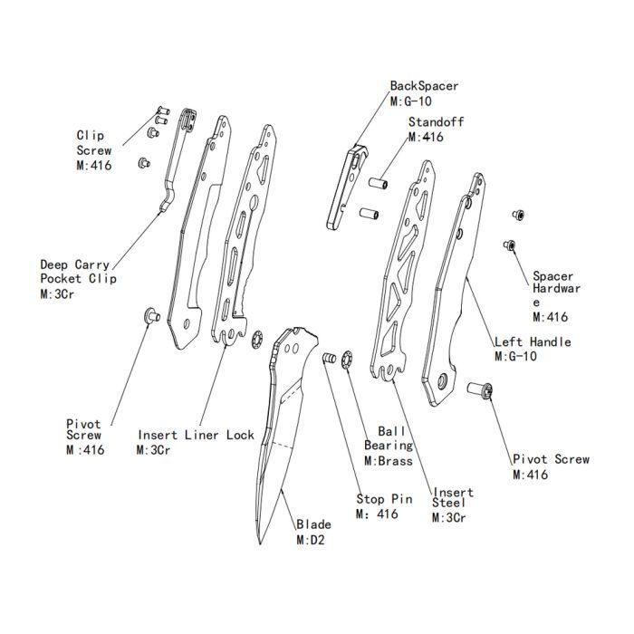 Нож Hightron Mini Ventura, D2, G10, зелений, сталевий stonewash клинок (HK05GRNS) изображение 8