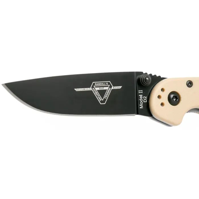 Ніж Ontario Knife RAT II D2 Desert Tan, Black Blade (ON8830DT) зображення 3