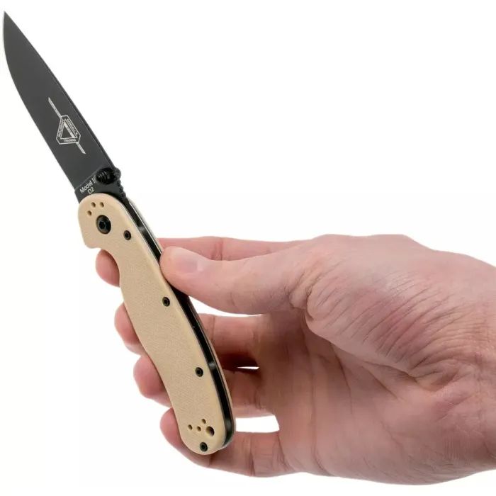 Ніж Ontario Knife RAT II D2 Desert Tan, Black Blade (ON8830DT) зображення 5