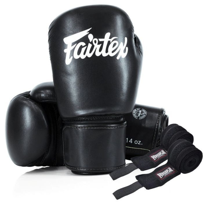 Боксерские перчатки Fairtex BGV27 Black 16 унцій (бинти в комплекті) (BGV27_16oz_Black)