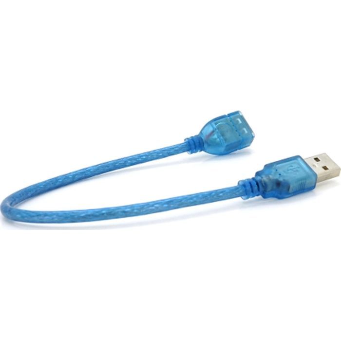 Дата кабель USB 2.0 AM/AF 0.3m blue transparent Voltronic (YT-AM/AF-0,3TBL) изображение 2