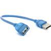 Дата кабель USB 2.0 AM/AF 0.3m blue transparent Voltronic (YT-AM/AF-0,3TBL)