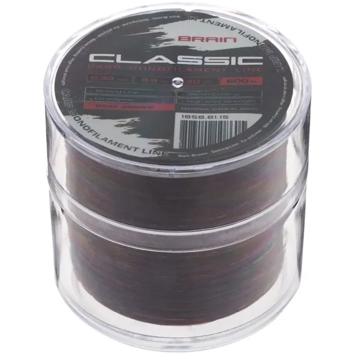 Леска Brain Classic Carp Line (dark brown) 600m 0.30mm 20lb 8.8kg (1858.81.15) изображение 2