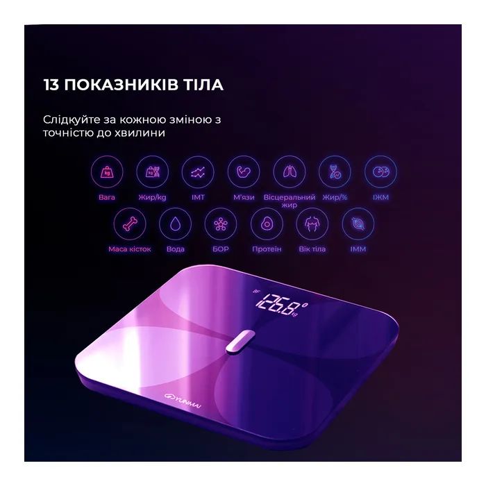 Весы напольные Yunmai PRO Smart Scale Black (M1806CH-BK) изображение 8