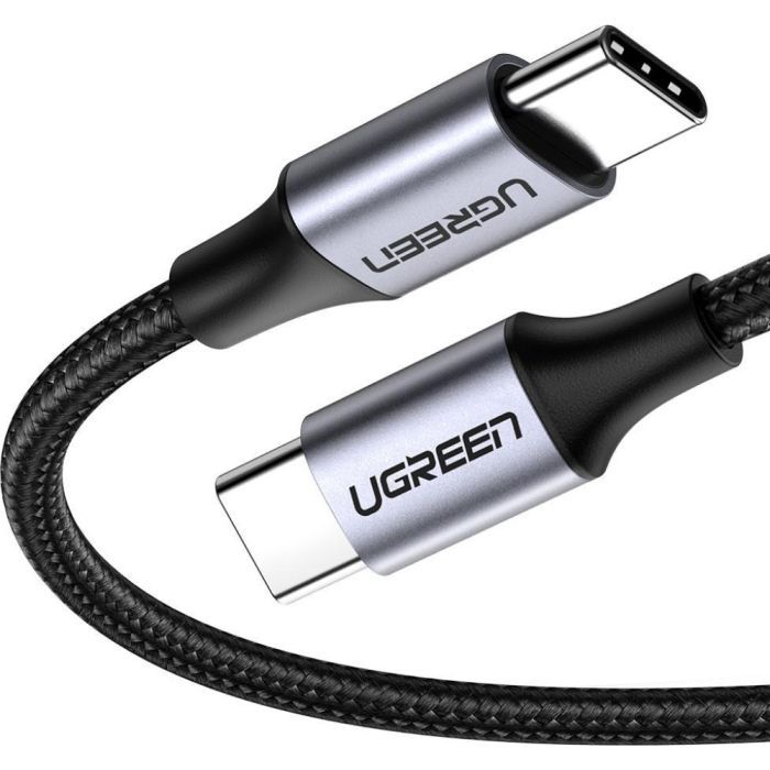 Дата кабель USB-C to USB-C 0.5m 3A 60W US261 black/gray Ugreen (50149)