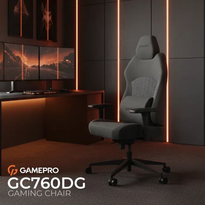 Крісло ігрове GamePro GC760DG Fabric Dark Gray (GC760DG) зображення 2