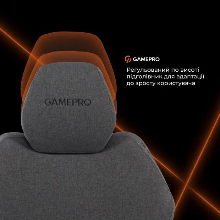 Крісло ігрове GamePro GC760DG Fabric Dark Gray (GC760DG) зображення 3