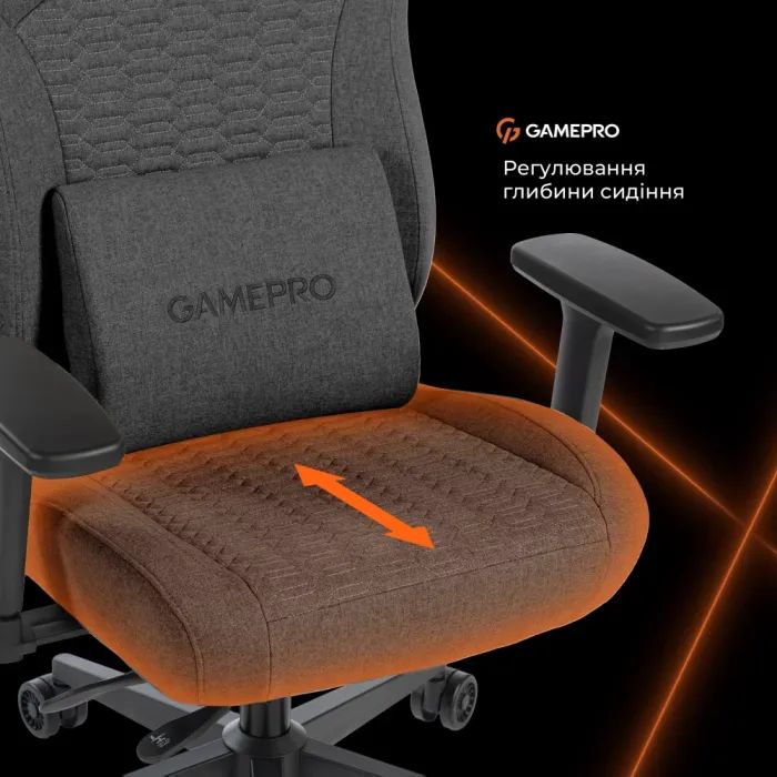 Крісло ігрове GamePro GC760DG Fabric Dark Gray (GC760DG) зображення 4
