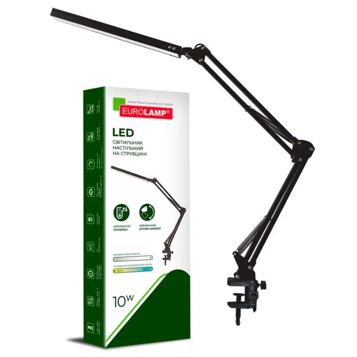 Настольная лампа Eurolamp LED 10W 400Lm 2800-6500K (black) на струбцине (LED-TLS-10W(black)) изображение 2