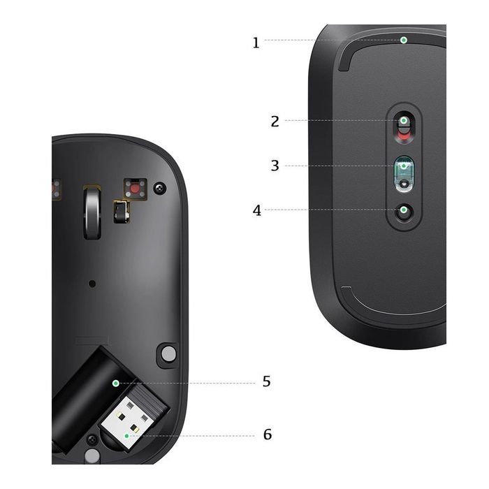 Мишка Ugreen MU001 Portable Wireless Black (90372) зображення 4