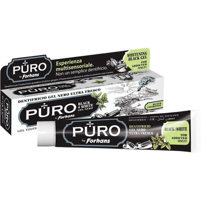 Зубная паста Puro by Forhans Black4White Отбеливающая 75 мл (8002185071808) > цены в Киеве и Украине Зубная паста Puro by Forhans Black4White Отбеливающая 75 мл (8002185071808)