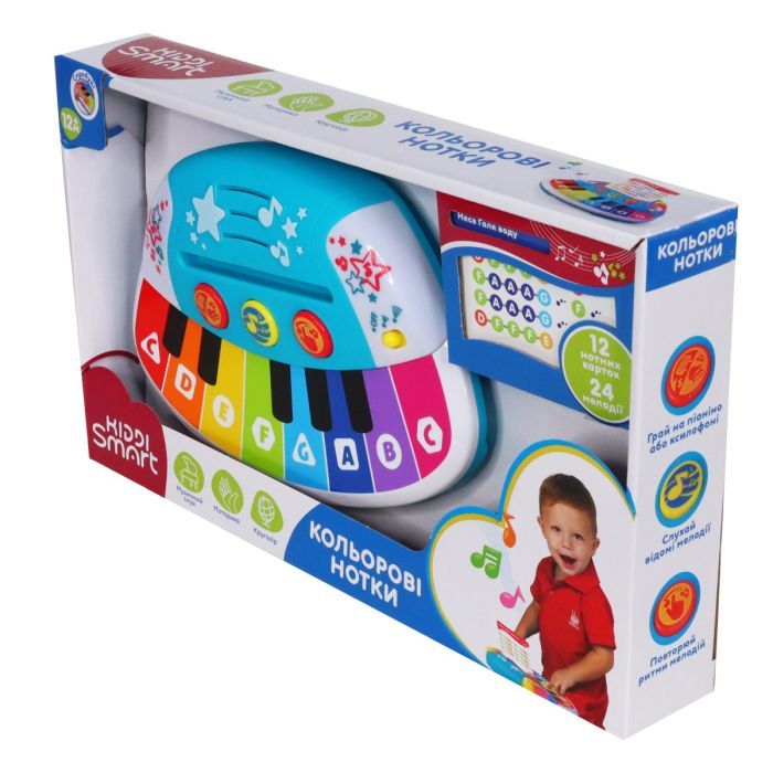 Развивающая игрушка Kiddi Smart Пианино – Цветные нотки (свет) (4514T-KS) изображение 4