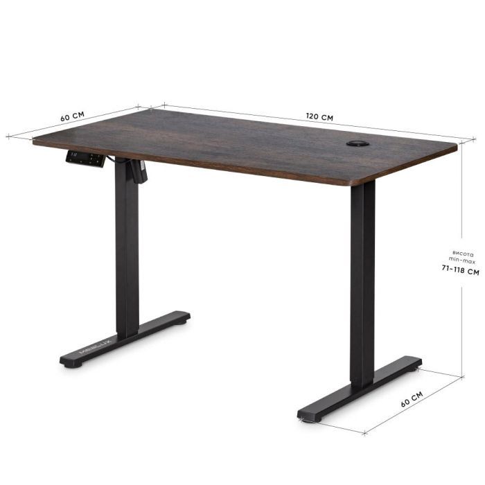 Компьютерный стол Mealux PowerDesk Energy Walnut з електрорегулюванням висоти (EVO-201 Energy Walnut/B) изображение 4