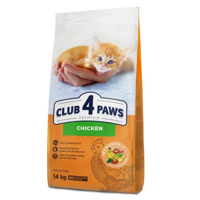 Сухий корм для кішок Club 4 Paws Premium для кошенят з куркою 14 кг (4820269141049)