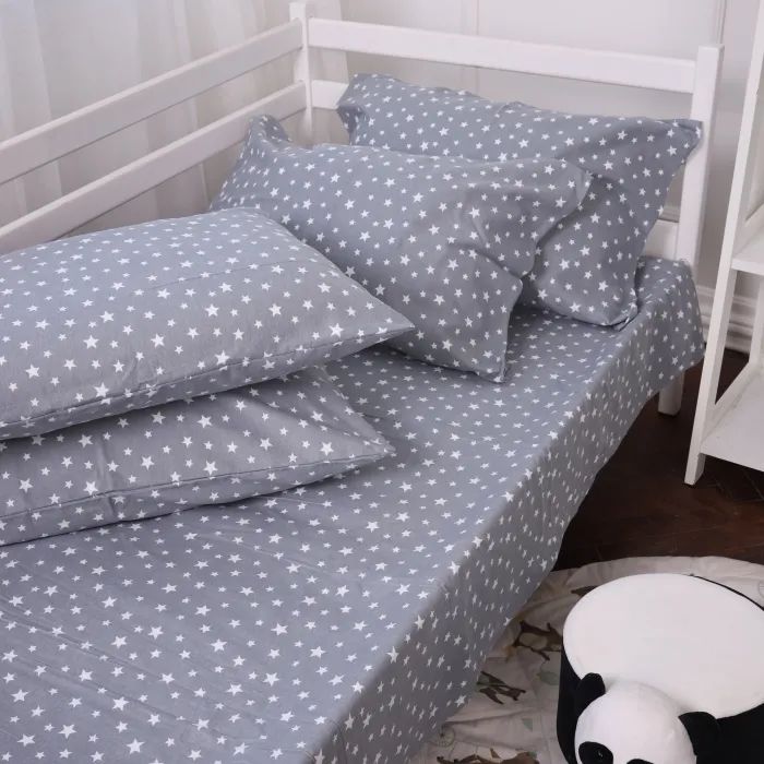 Постельное белье MirSon 012 Grey Stars Фланель 160х220 Полуторный Евро (2200009653094) изображение 11