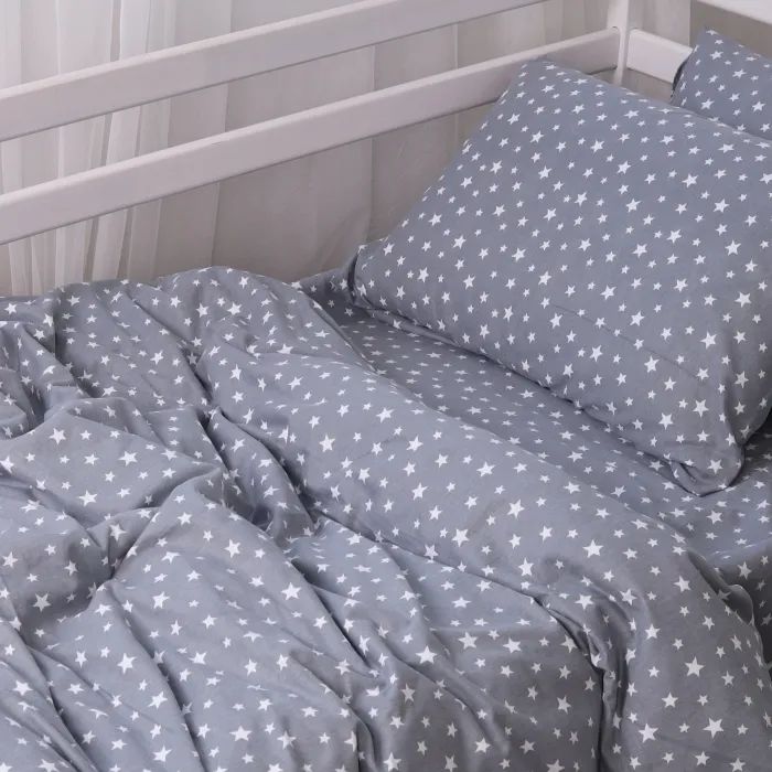 Постельное белье MirSon 012 Grey Stars Фланель 160х220 Полуторный Евро (2200009653094) изображение 7