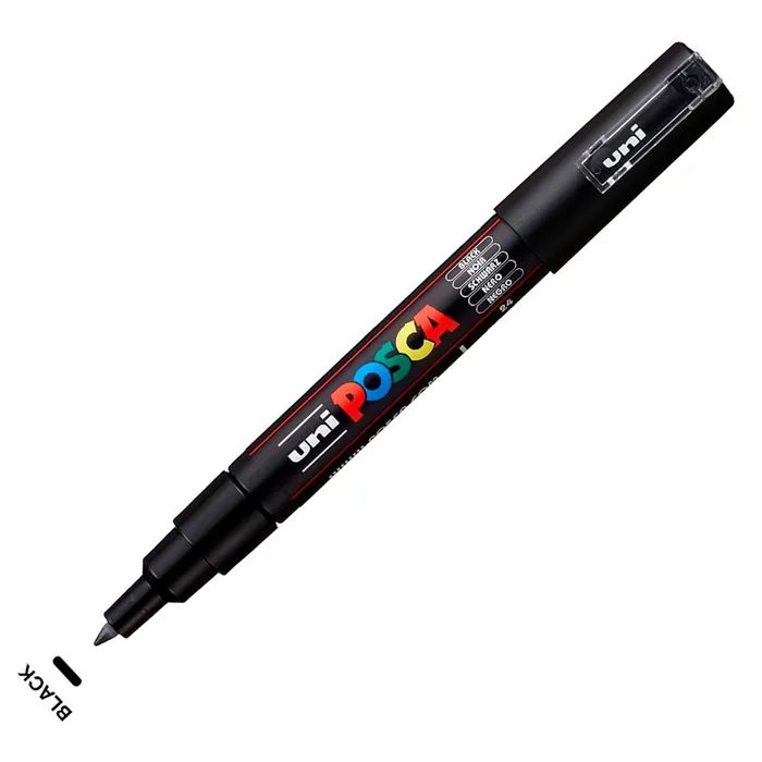 Маркер UNI Posca PC- 1MR 0.7 мм Черный (PC-1M BLACK(N)) изображение 2