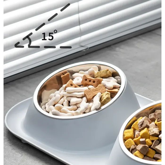 Посуд для котів Lapka Годівниця подвійна на підставці (LPK-25) зображення 5