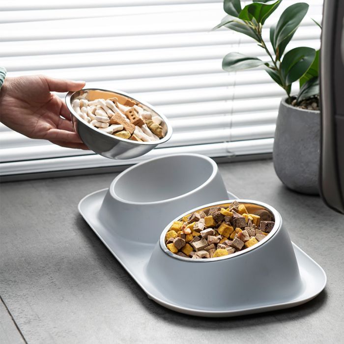 Посуд для котів Lapka Годівниця подвійна на підставці (LPK-25) зображення 7