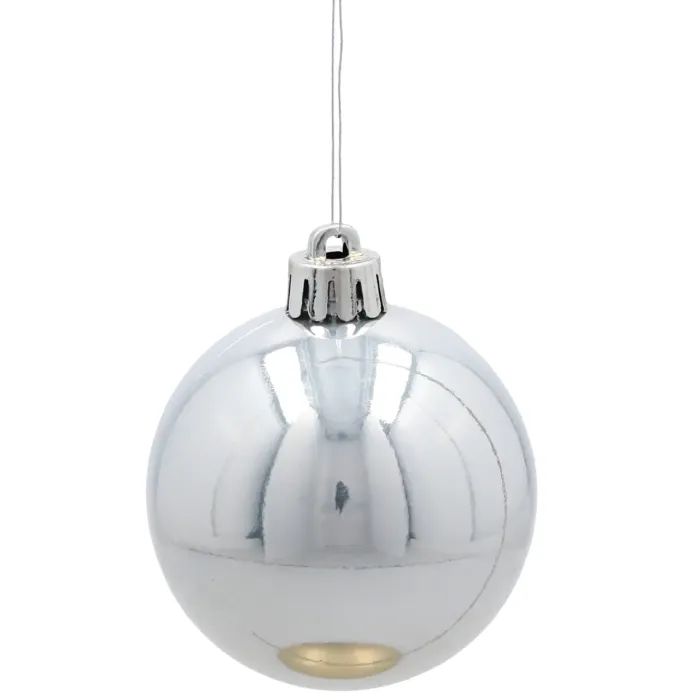 Ялинкова іграшка Chomik пластикові кульки 6 шт, 6 см, сріблясті (5900779893863_2) зображення 3