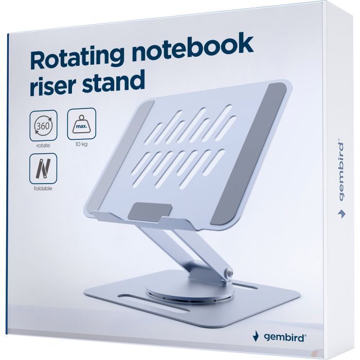 Підставка до ноутбука Gembird до 15.6", ругльована, обертова, алюміній (NBS-DR1-01) зображення 4