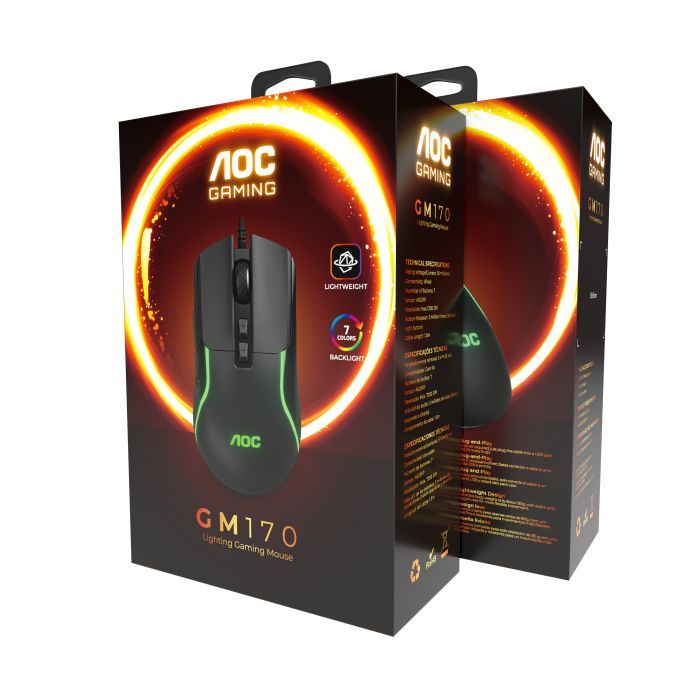Мишка AOC GM170B LED USB Black (GM170B/LA) зображення 11