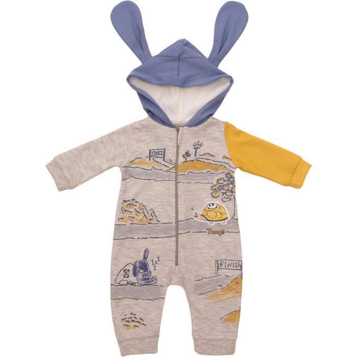 Человечек детский Tongs на молнии с капюшоном (4061-68B-gray)