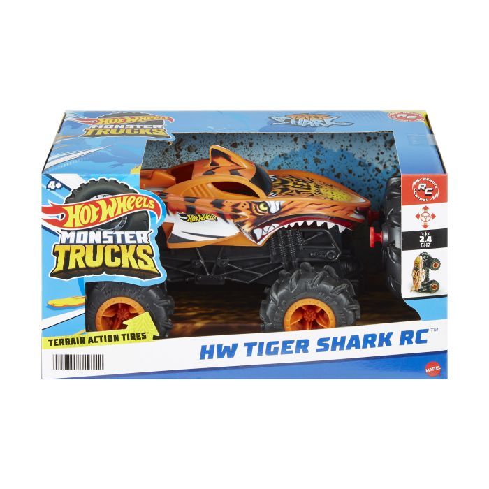 Радиоуправляемая игрушка Hot Wheels Автомодель Monster Trucks Тигроакула 1:24 (HNV03) изображение 3