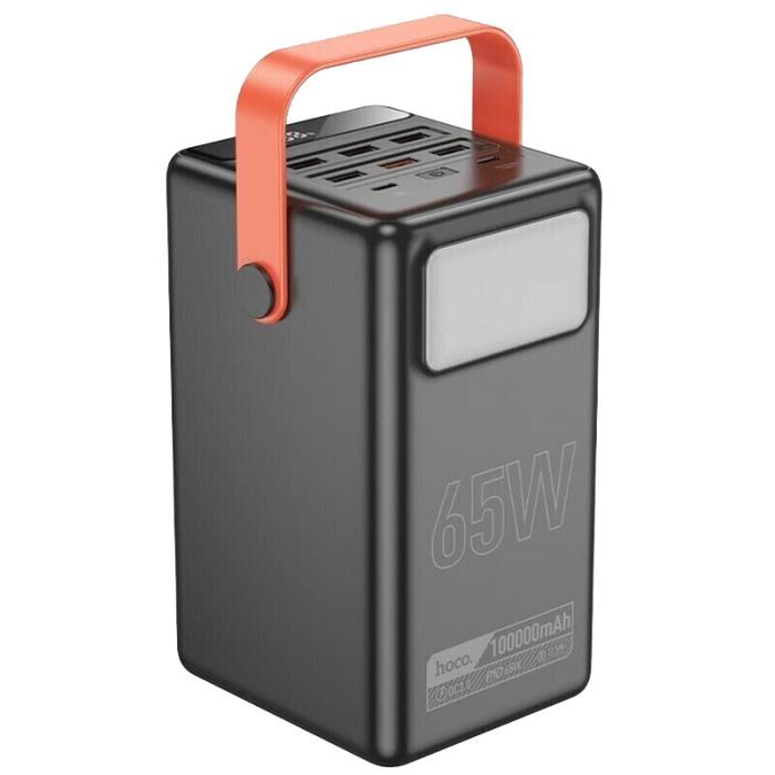 Батарея универсальная HOCO 100000mAh Max Centurion PD/65W, QC, LED Lamp, Black (DB03 / 714722)