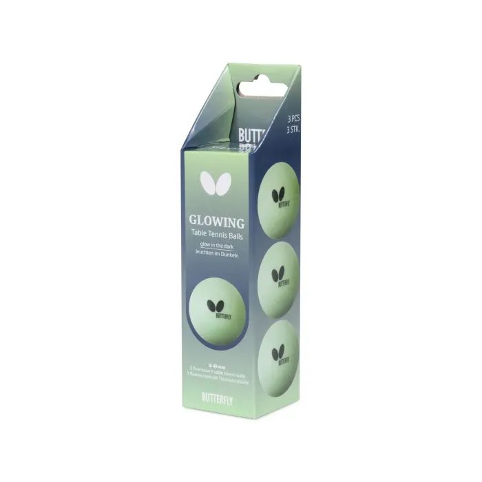 Мячик для настольного тенниса Butterfly Glowing Balls 3 шт (7011950340) (932027) изображение 2