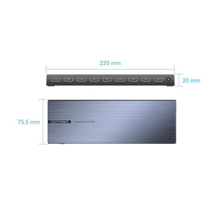 Спліттер Vention HDMI 1.4 UHD 4K 30Hz 3D, HDCP 1x8 ports (AKQB0-EU) зображення 2
