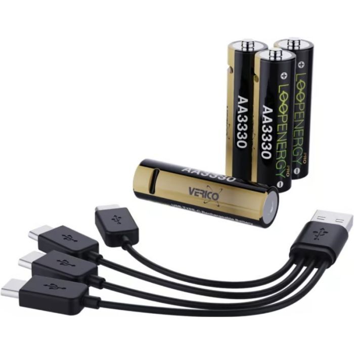 Акумулятор Verico AA USB Type-C 2220mAh/3330mWh-1.5V Li-ion 4шт./уп. (Loop Energy PRO) (1UDBT-A6WEAC-NN) зображення 3