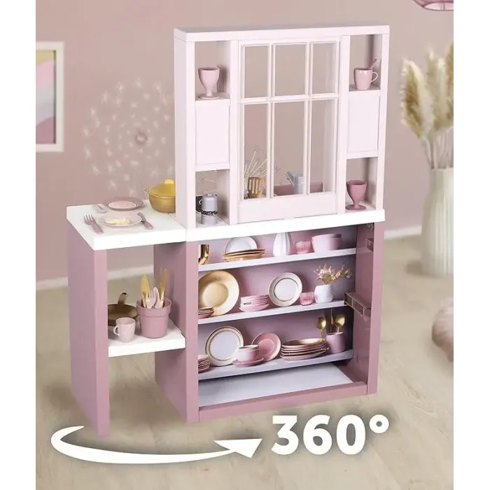 Игровой набор Smoby Интерактивная кухня Лофт с аксессуарами и звуковым эффектом, розовая (7600312602) изображение 6