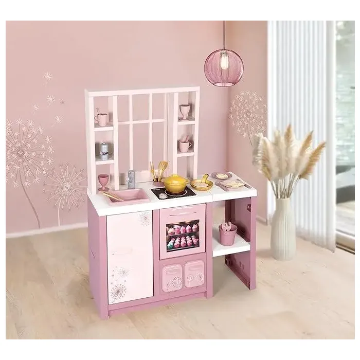 Игровой набор Smoby Интерактивная кухня Лофт с аксессуарами и звуковым эффектом, розовая (7600312602) изображение 7