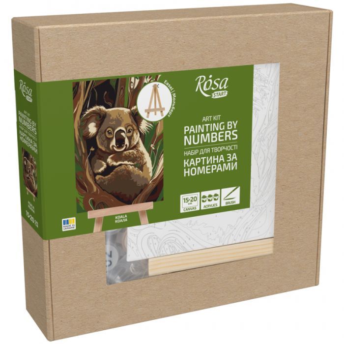 Картина по номерам Rosa Коала, 15х20см, з мольбертом (4823098548676)